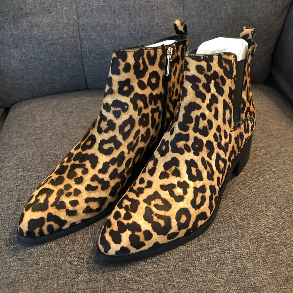 NIB Franco Sarto Ankle Boots Leopard-Domingo 10M